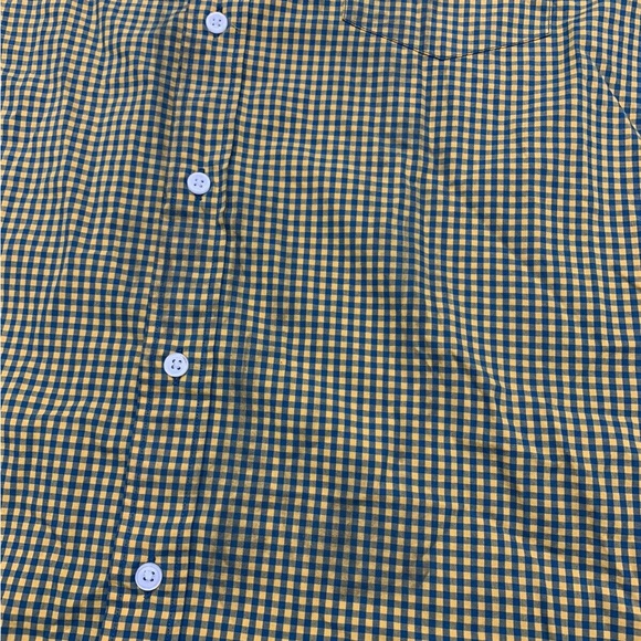 J Crew Mens Yellow Blue Check Gingham Slim Long Sleeve Button Up Size XL - Picture 3 of 5